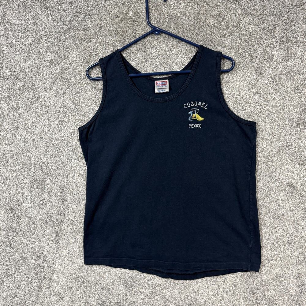 Le Best Cozumel Mexico Shirt Mens Large Blue Tequila Tank Top Graphic Travel